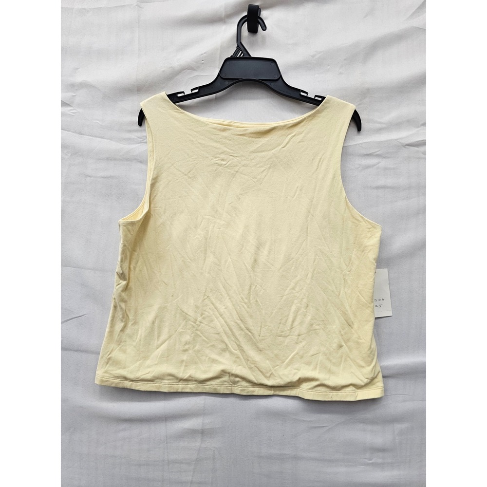 A New Day Womens Sleeveless Tank Top Yellow Cotton Blend Casual Size XL
